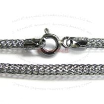 1x Sterling Silver Titanium Brass Mesh 2.5mm choker necklace 45cm