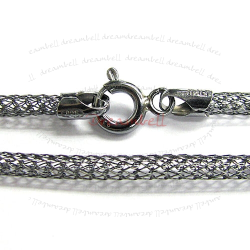 1x Sterling Silver Titanium Brass Mesh 2.5mm choker necklace 45cm