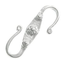 2x Sterling Silver Flower Leaf S Hook Clasp