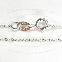 1 x Sterling Silver OVAL Giotto Chain Brill Necklace with spring ring 16″
