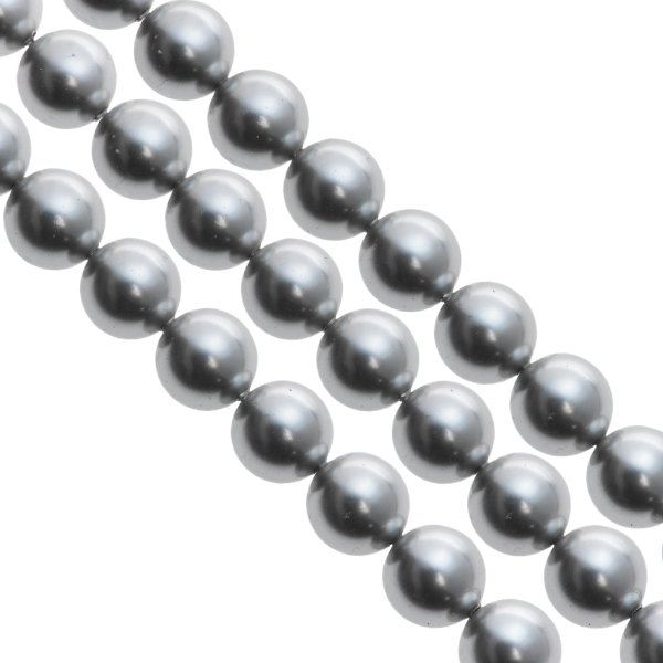 50x Swarovski Crystal Pearls 5810 Round Light Grey 6mm