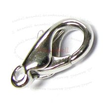 20 Rhodium Metal Brass Oval trigger Pear Lobster Clasp 12mm x 6.8mm