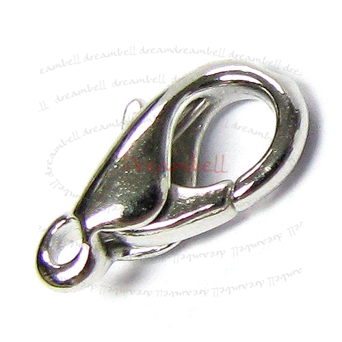20 Rhodium Metal Brass Oval trigger Pear Lobster Clasp 12mm x 6.8mm