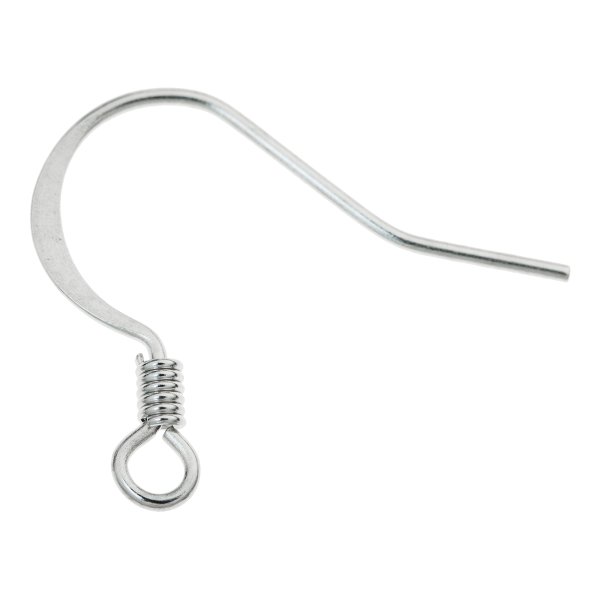 50x Rhodium Metal French Hook earwires Coil Ear Wire