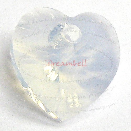 4x Swarovski Xilion Crystal 6228 Heart Charm Pendant White Opal 10mm