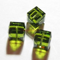 2x Swarovski Elements Crystal Cube Bead 5601 Olivine 8mm