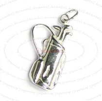 BALI STERLING SILVER GOLF CLUB DANGLE CHARM PENDANT 22MM