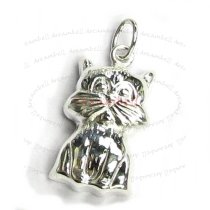BALI STERLING SILVER CUTE KITTY CAT DANGLE CHARM PENDANT