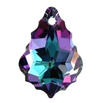 2x Swarovski Crystal 6090 Baroque Vitrail Light Pendant 16mm