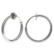 2x Rhodium plated Metal Hoop Clip French Hook earwires Ear Wire