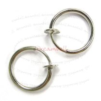 2x Rhodium plated Metal Hoop Clip French Hook earwires Ear Wire