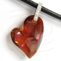 1x Rhodium plated Sterling Silver CZ crystal Pendant Bail Clasp