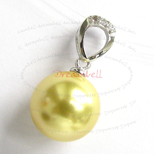 1x Rhodium plated Sterling silver Bail Pin cup pearl pendant Connector