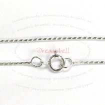 1x Sterling Silver SNAKE Chain Necklace 0.7mm w/ spring ring 16″