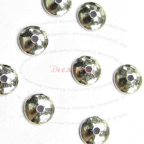 10x STERLING SILVER Round Bead cap 4mm