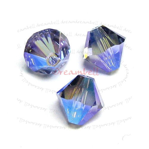 12 Swarovski Elements Xilion Crystal Bicone 5328 Tanzanite AB 2x 6mm