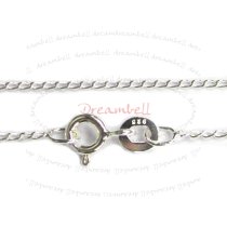 1x Sterling Silver Twisted Oval Link Chain Necklace 18″
