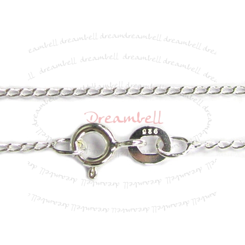 1x Sterling Silver Twisted Oval Link Chain Necklace 18"