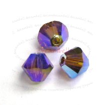 24x Swarovski Elements Crystal 5328 Xilion Smoked Topaz AB 2x 4mm