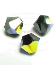 24 x Swarovski Elements Xilion Crystal 5328 Jet Black AB 6mm
