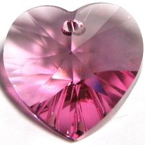 4x Swarovski Crystal Heart Charm pendant Rose 10mm 6228