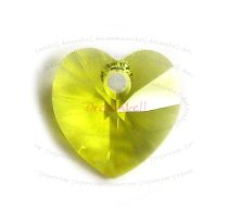 4x Swarovski Crystal 6228 Heart Charm Light Topaz 10mm