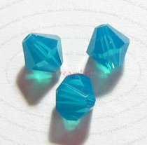 24x Swarovski Elements Bicone Crystal 5301 Caribbean Blue Opal 6mm