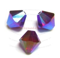 24 Swarovski Elements Xilion Crystal 5328 Siam Red AB 2x 4mm