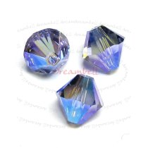 24 Swarovski Elements Xilion Crystal Bicone 5328 Tanzanite AB 2x 4mm