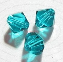 24x Swarovski Elements Bicone Crystal 5301 Blue Zircon 6mm