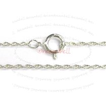 Italian Sterling Silver 8r Rope Chain Necklace With Spring Ring Clasp 18″ .925