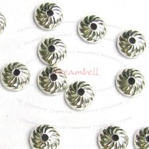 6x STERLING SILVER Round Swirl Flower Bead Cap 4mm